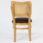 Cadeira Decorativa Tela Tingida Pes Madeira Amendoa Nacc