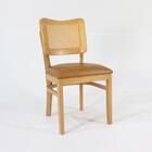 Cadeira Decorativa Tela Tingida Pes Madeira Amendoa Nacc