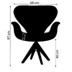 Cadeira Decorativa Tulipa Azul Marinho Giratória Madeira