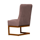 Cadeira Decorativa Valentina Base Bronze Veludo Rose - Montan