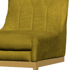 Cadeira Decorativa Valentina Base Dourada Veludo Amarelo - Mo