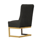 Cadeira Decorativa Valentina Base Dourada Veludo Grafite - Mo