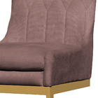 Cadeira Decorativa Valentina Base Dourada Veludo Rosê- Montan