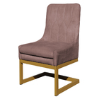 Cadeira Decorativa Valentina Base Dourada Veludo Rosê- Montan