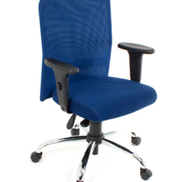 Cadeira Digitador  Com Braços Linha Tela Mesh Azul