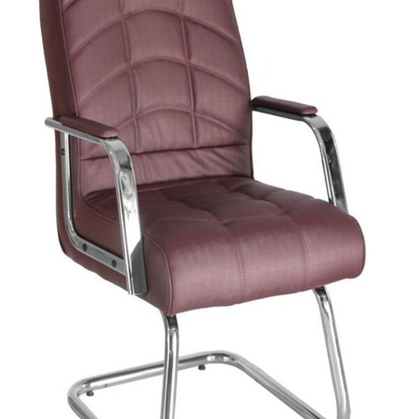 Cadeira Diretor  Base Fixa Em S Cromada Linha Lyon Vermelho V