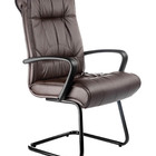 Cadeira Diretor  Base Fixa Em S Linha Italia Marrom Marrom
