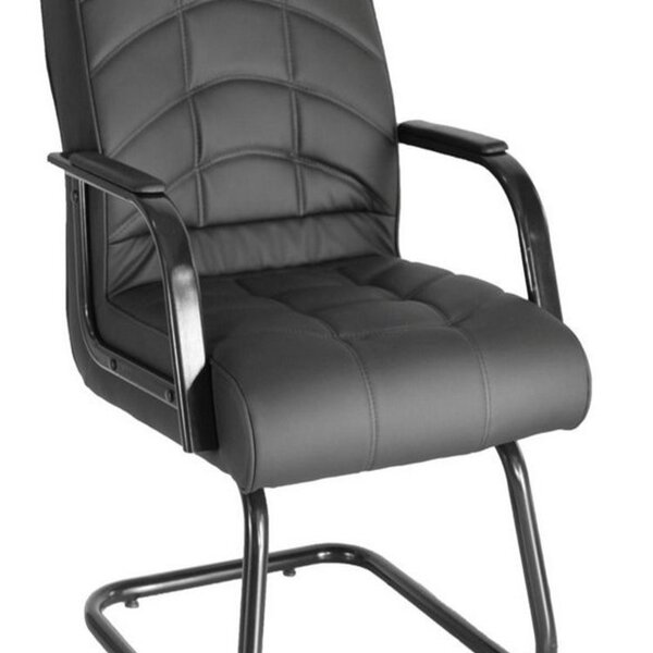 Cadeira Diretor  Base Fixa Em S Linha Lyon Preto Preto