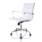 Cadeira Diretor Charles Eames Esteirinha Couro Pu 11d Branco