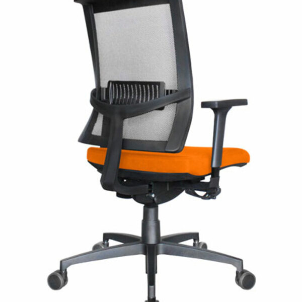 Cadeira Diretor Com Encosto Tela Mesh Linha Net Design Laranj