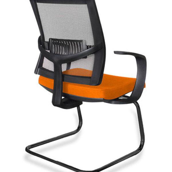 Cadeira Diretor Com Encosto Tela Mesh Linha Net Design Laranja