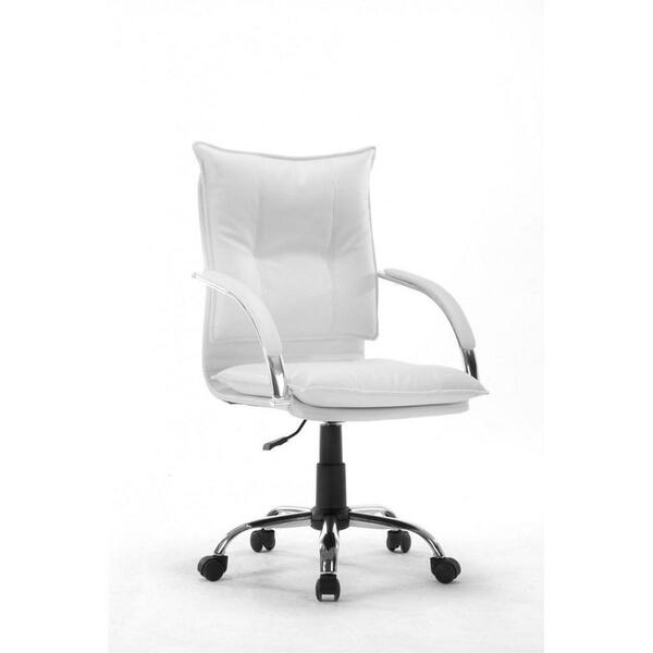 Cadeira Diretor Em Couro Pu Branca Pelegrin Pel-280