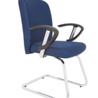 Cadeira Diretor Luxuosa Com Base Em S Cromado Linha Alpha Azul