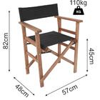 Cadeira Diretor Maquiagem Dobrável Preto Entalharte