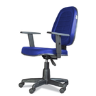 Cadeira Diretorzinha Azul Giratória Com Braços Reguláveis