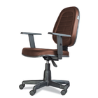 Cadeira Diretorzinha Marrom Giratória Com Braços Reguláveis