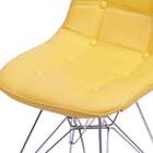 Cadeira Dkr Botonê Amarela Com Base Cromada - Or Design