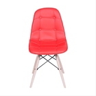 Cadeira Dkr Botonê Vermelha Com Base De Madeira - Or Design