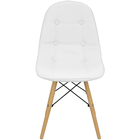 Cadeira Dkr Charles Eames Wood Estofada Botonê - Branca