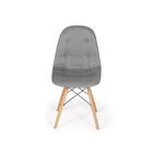 Cadeira Dkr Charles Eames Wood Estofada Botonê - Cinza