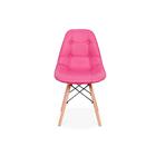 Cadeira Dkr Charles Eames Wood Estofada Botonê - Rosa