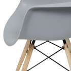 Cadeira Dkr Com Braço Cinza Base De Madeira - Or Design