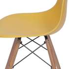 Cadeira Dkr Em Polipropileno Açafrão Base De Madeira - Or Des