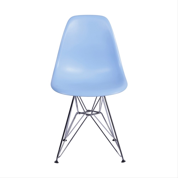 Cadeira Dkr Em Polipropileno Azul Claro Base Cromada - Or Des
