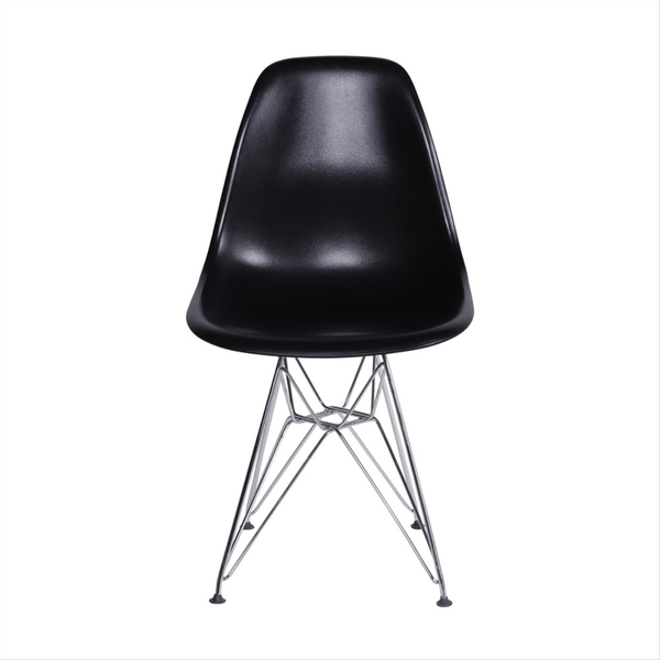 Cadeira Dkr Em Polipropileno Preta Base Cromada - Or Design