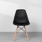 Cadeira Dkr Em Polipropileno Preta Base De Madeira - Or Design