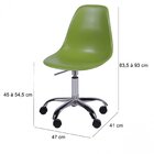 Cadeira Dkr Em Polipropileno Verde Base De Rodízio - Or Design