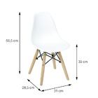 Cadeira Dkr Kids Azul Base De Madeira - Or Design