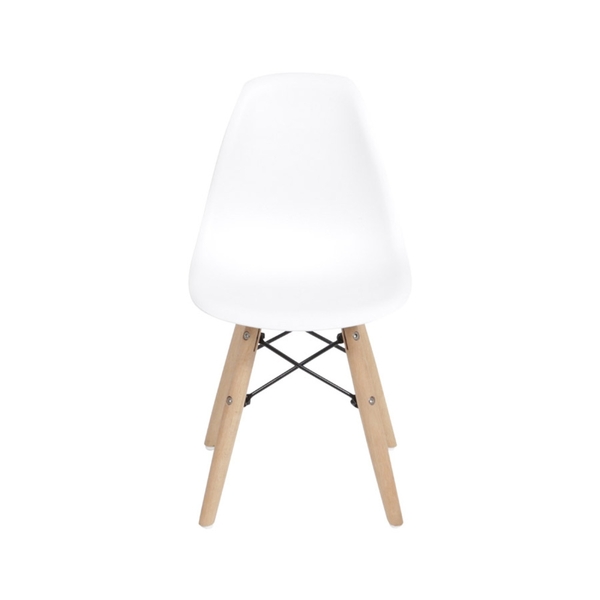 Cadeira Dkr Kids Branca Base De Madeira - Or Design