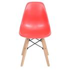 Cadeira Dkr Kids Vermelha Base De Madeira - Or Design