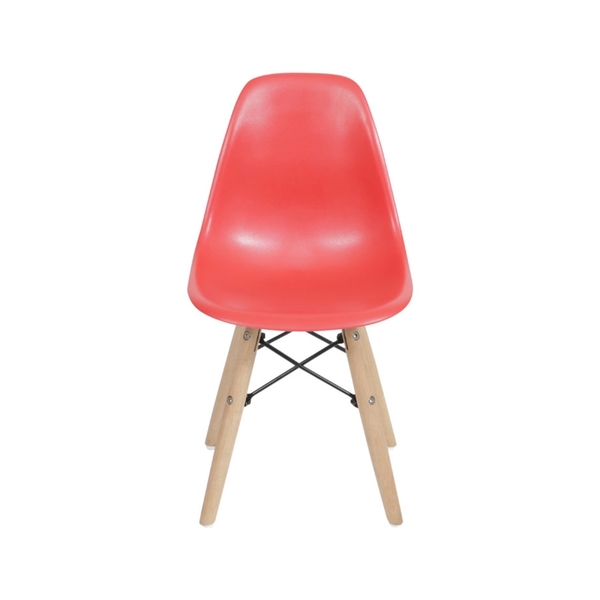 Cadeira Dkr Kids Vermelha Base De Madeira - Or Design