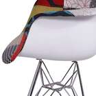 Cadeira Dkr Mix Patchwork Com Braço Cromada - Or Design