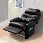 Cadeira Do Papai Reclinável Corino Preto Barão Império Estofa