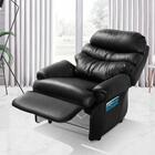 Cadeira Do Papai Reclinável Corino Preto Barão Império Estofa