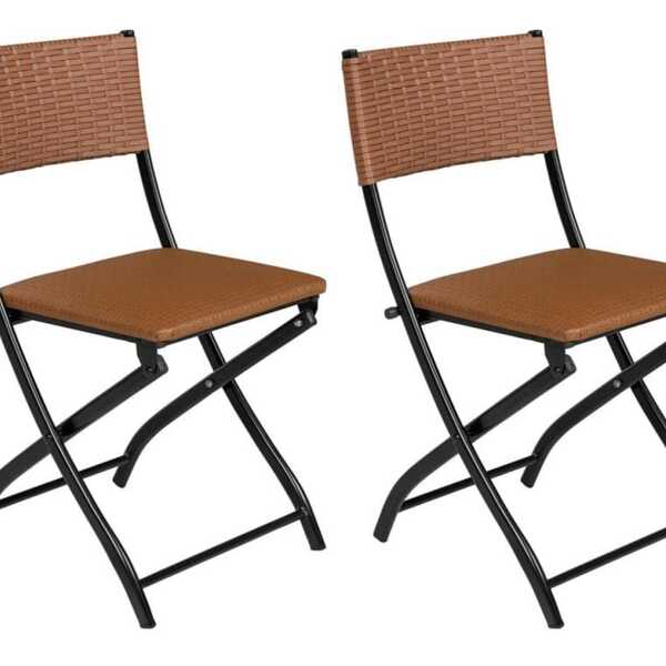 Cadeira Dobravel Bar, Lanchonete Caramelo - Kit 2 Pc