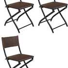 Cadeira Dobravel Bar, Lanchonete Castanho - Kit 3 Pc