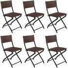 Cadeira Dobravel Bar, Lanchonete Castanho - Kit 6 Pc