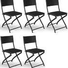 Cadeira Dobravel Bar, Lanchonete Preto - Kit 5 Pc