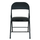 Cadeira Dobrável Bar Restaurante Almofadada Ferro Aço Preta