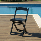 Cadeira Dobrável De Madeira Bar Preto - Móveis Britz