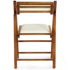 Cadeira Dobrável Rústica Castanho De Madeira Com Estofado - B