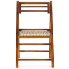 Cadeira Dobrável Rústica De Madeira E Corda Náutica - Castanho