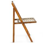 Cadeira Dobrável Rústica De Madeira E Corda Náutica - Castanho