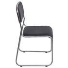 Cadeira Dubai Fixa Preta Estrutura Cromada