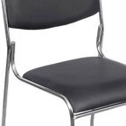 Cadeira Dubai Fixa Preta Estrutura Cromada