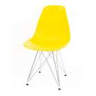 Cadeira Eames Amarela - Base Eiffel Cromada